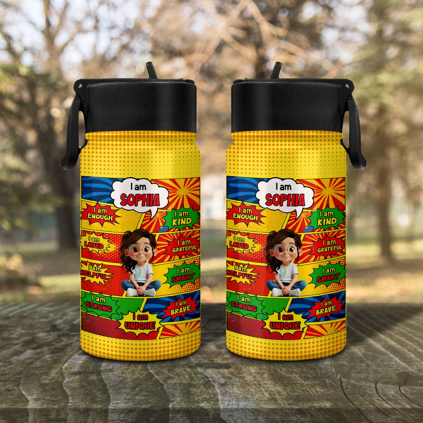 I Am Enough, Kind, Smart, Strong Comic Style Positive Affirmations