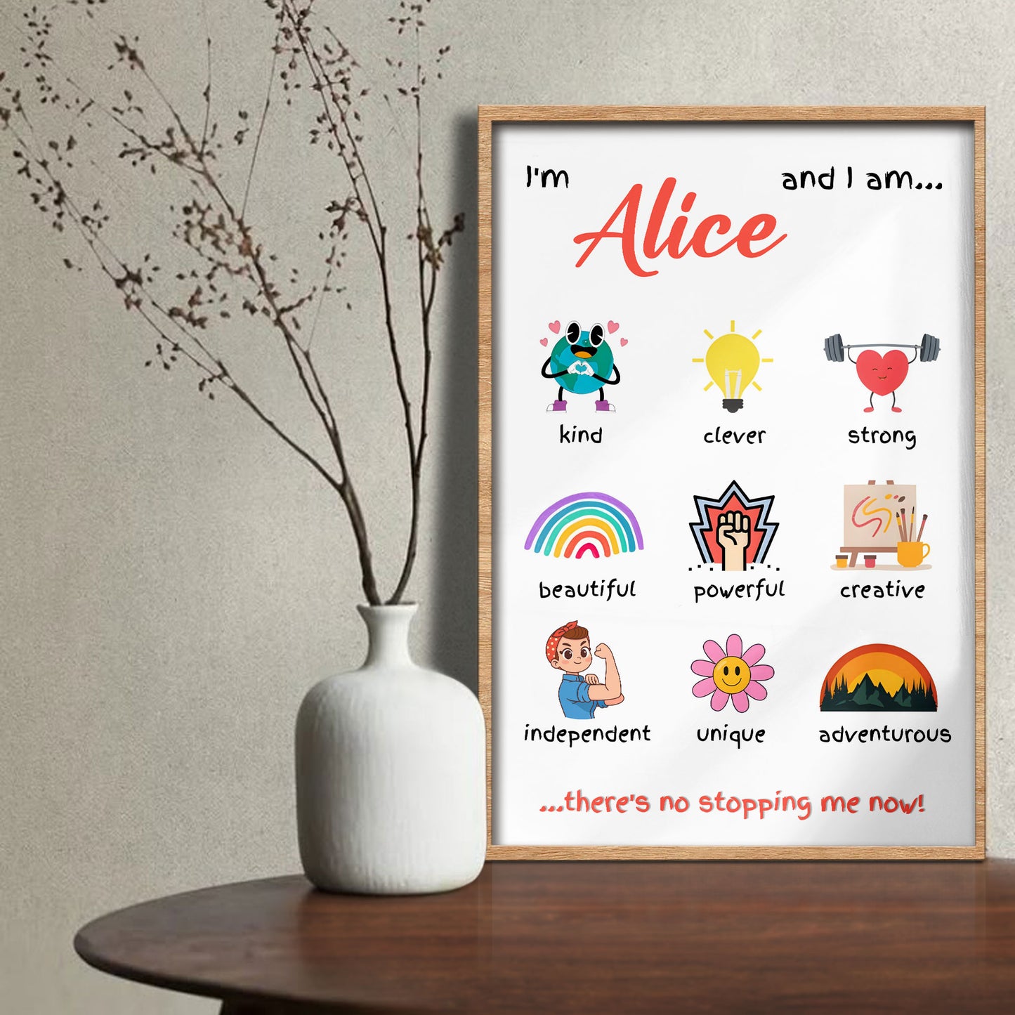 I'm And I Am Kind, Strong, Creative, No Stopping Me Now - Personalized Custom Vertical Poster - KID332_VPOS