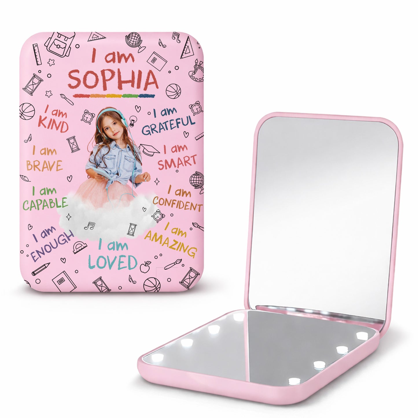 I Am Kind Brave Capable Empowering Affirmations With School Icons