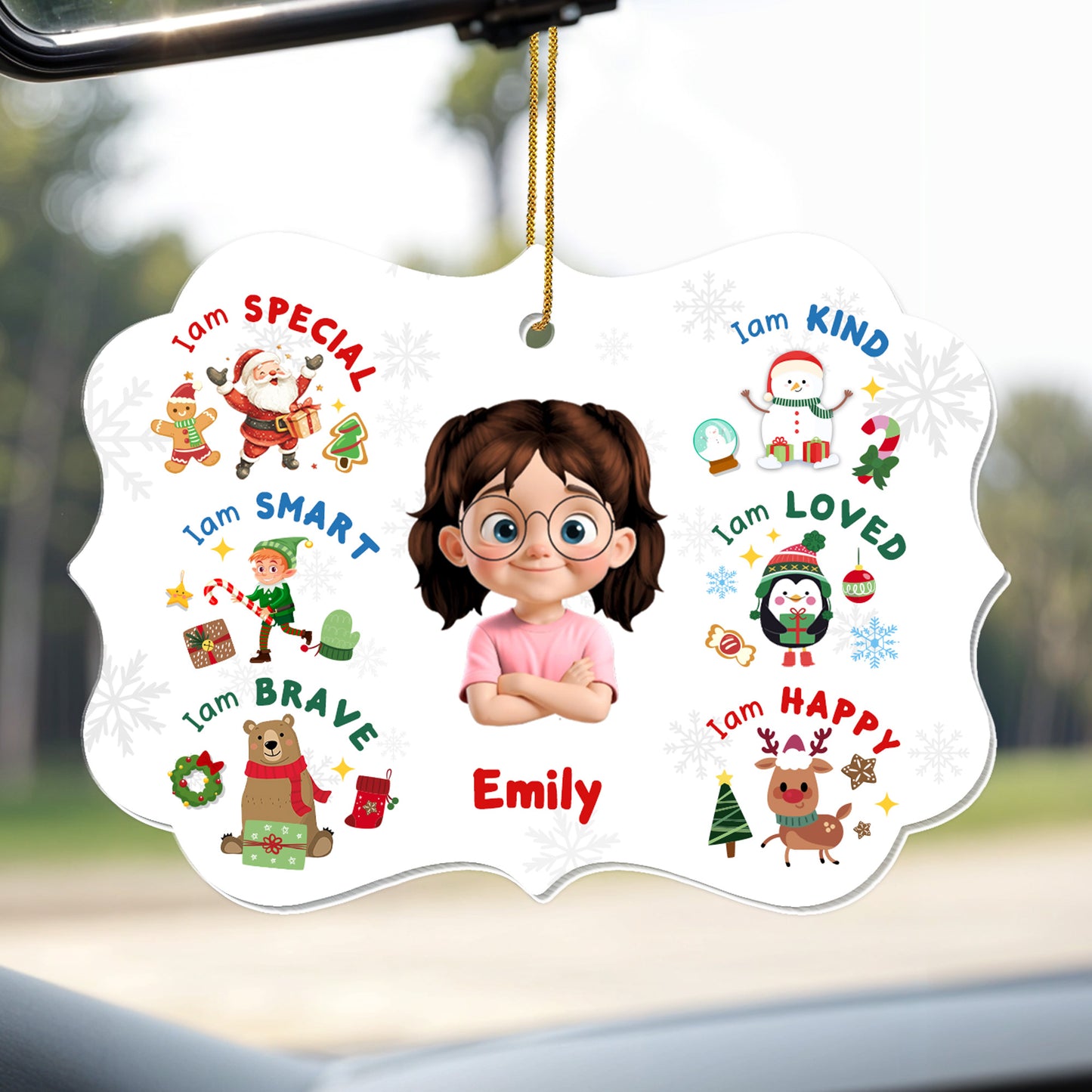 I Am Special, Smart, Brave, Kind, Loved, Happy Christmas Ornament - Personalized Custom Acrylic Ornament, Christmas Gift - KID344_ACO
