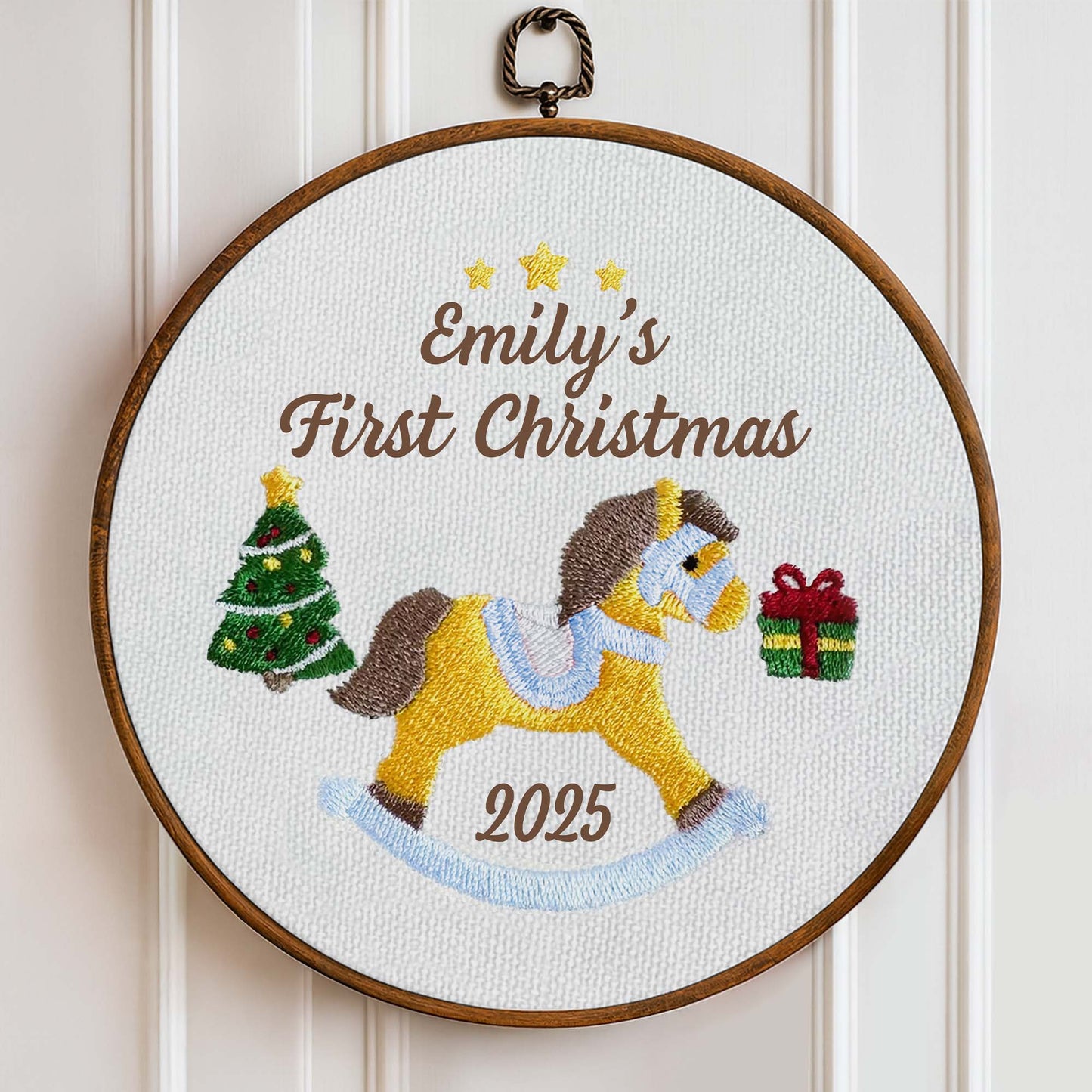 First Christmas Rocking Horse And Stars