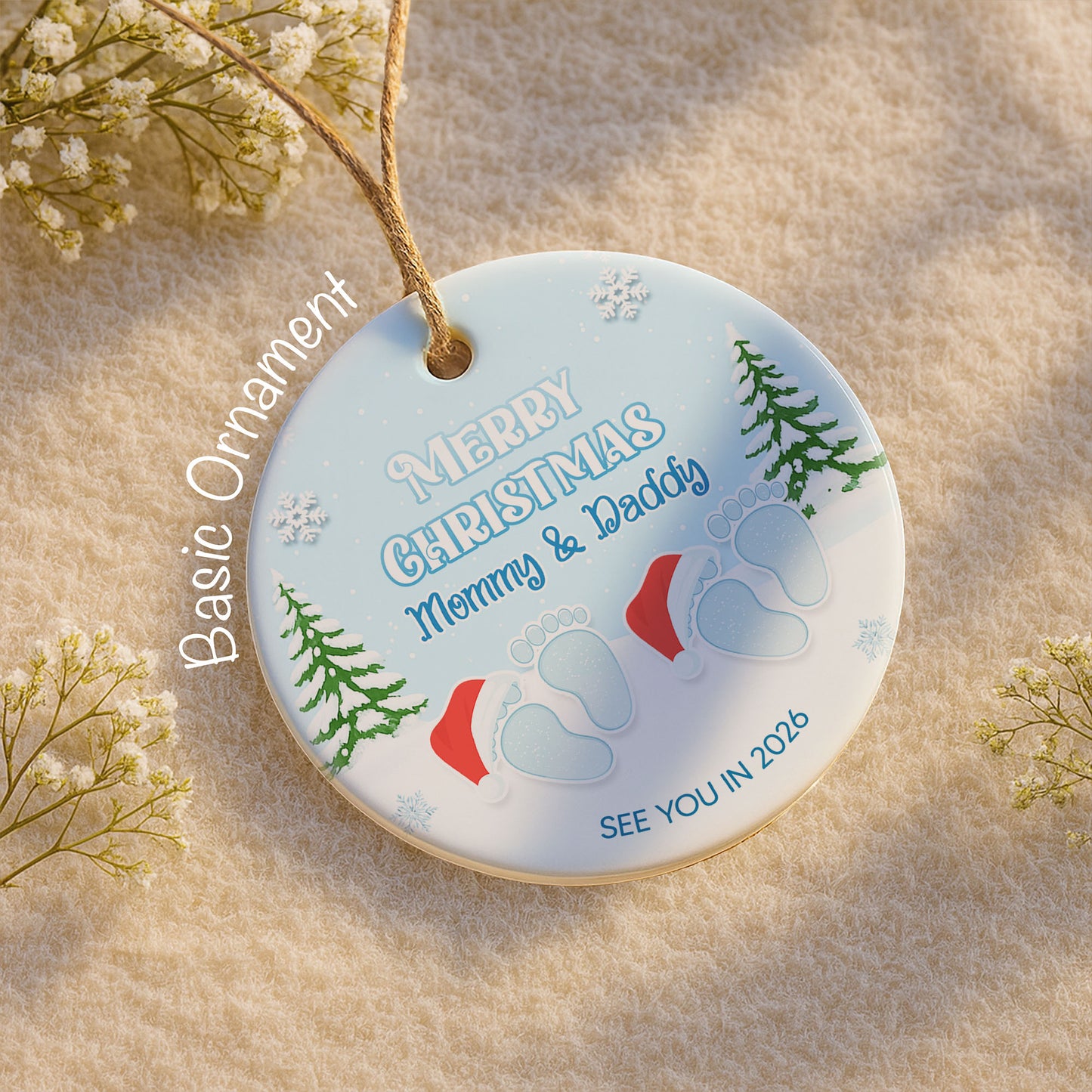 Merry Christmas Mommy And Daddy, Baby Footprints