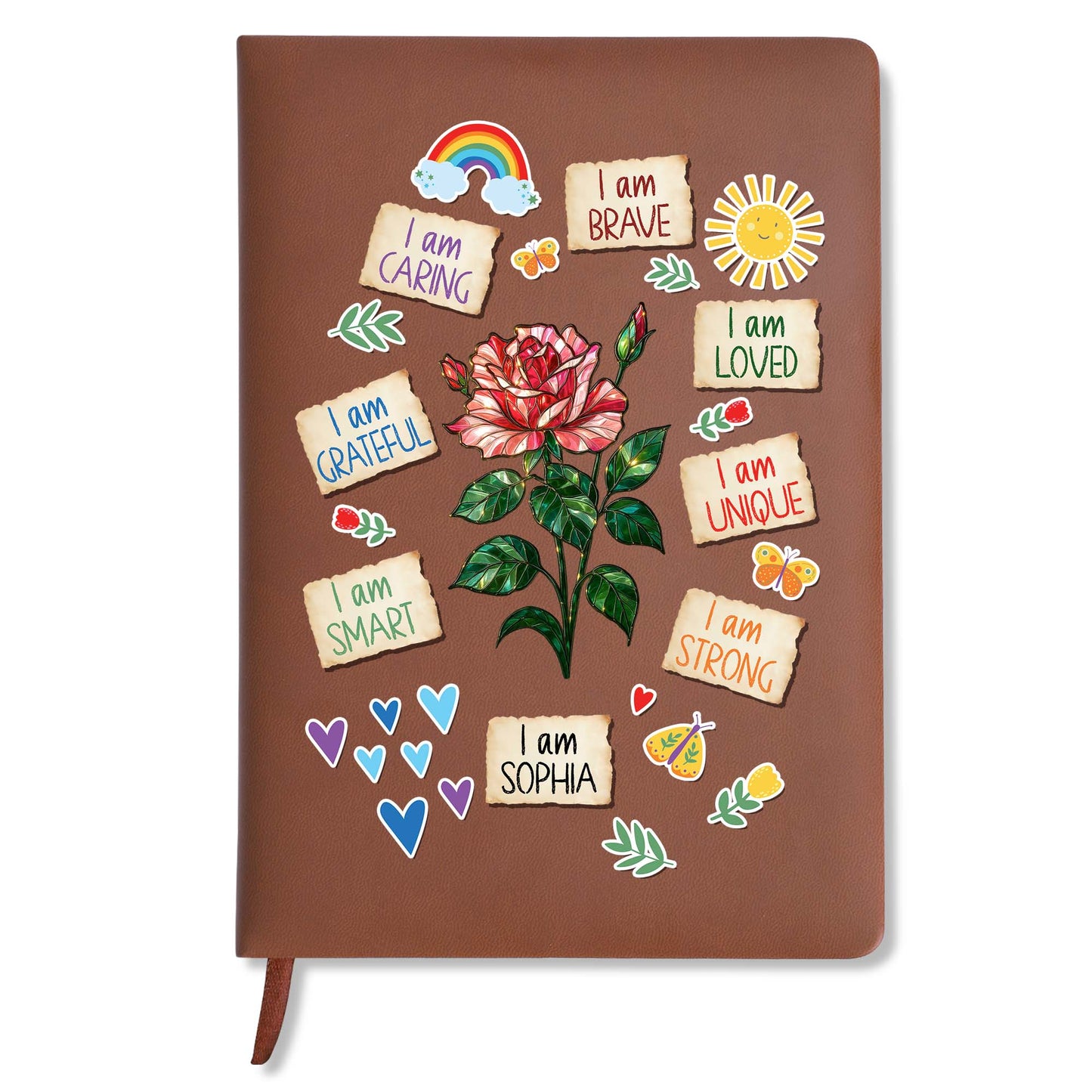 I Am Caring, Brave, Loved, Unique, Strong, Personalized Journal