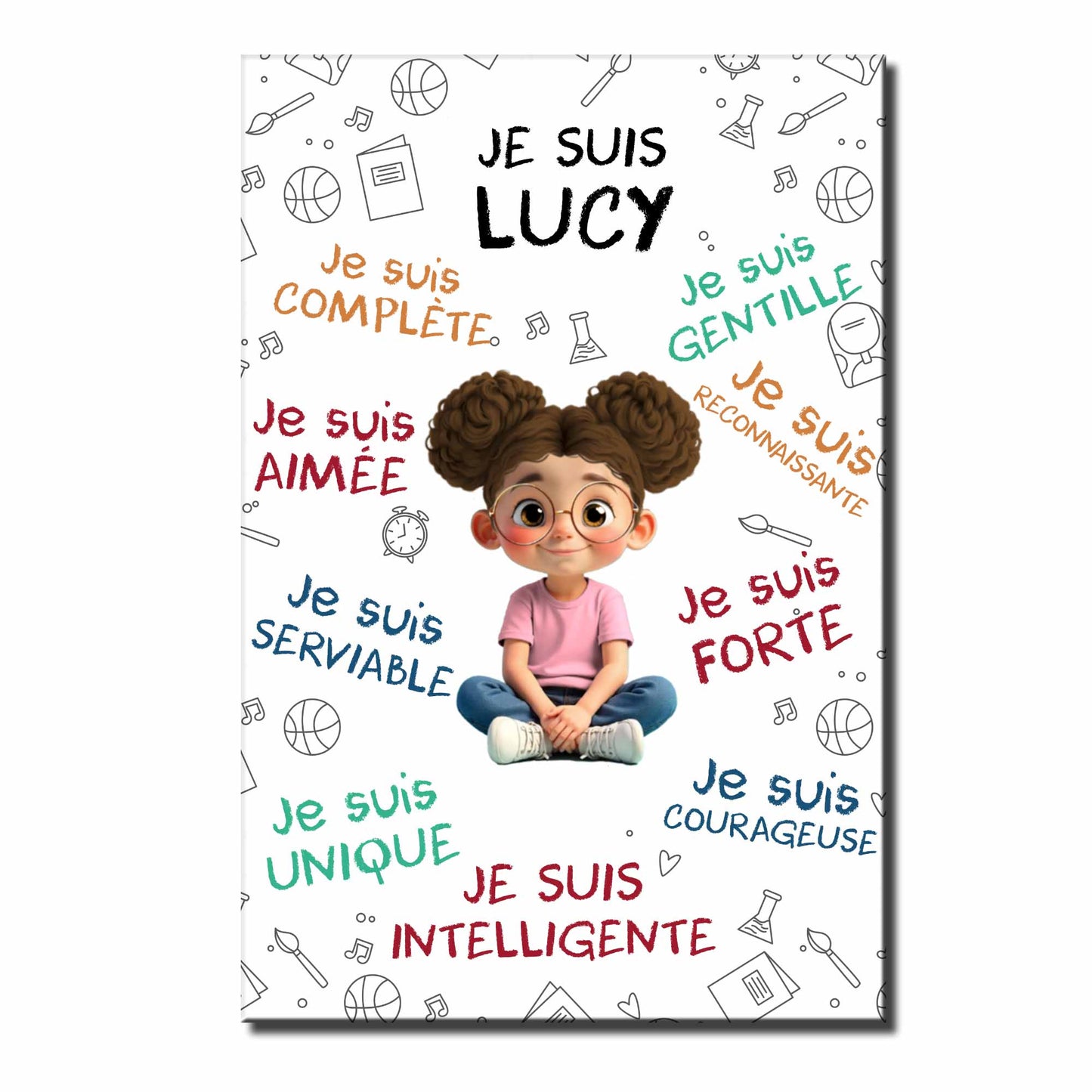 Personalized Positive Affirmations For Young Girl Lucy Poster
