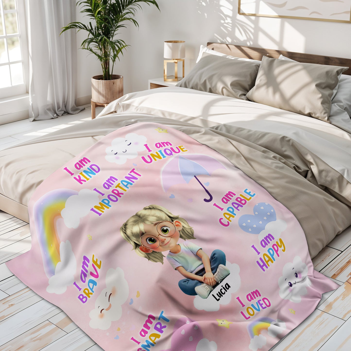 I Am Kind, I Am Important, Unique And Happy Blanket