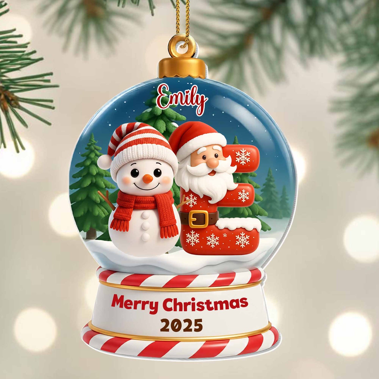 Merry Christmas Santa Claus and Snowman Design