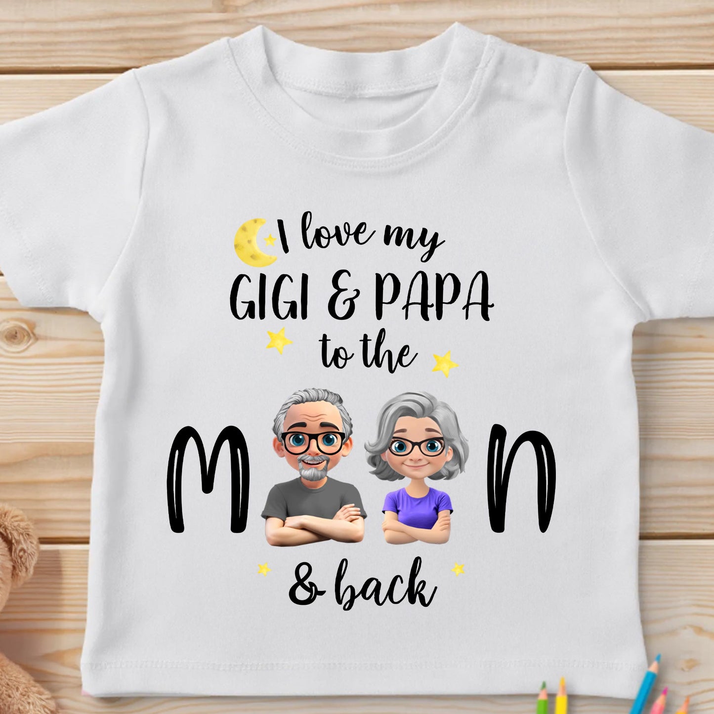 I Love My Gigi And Papa To The Moon And Back