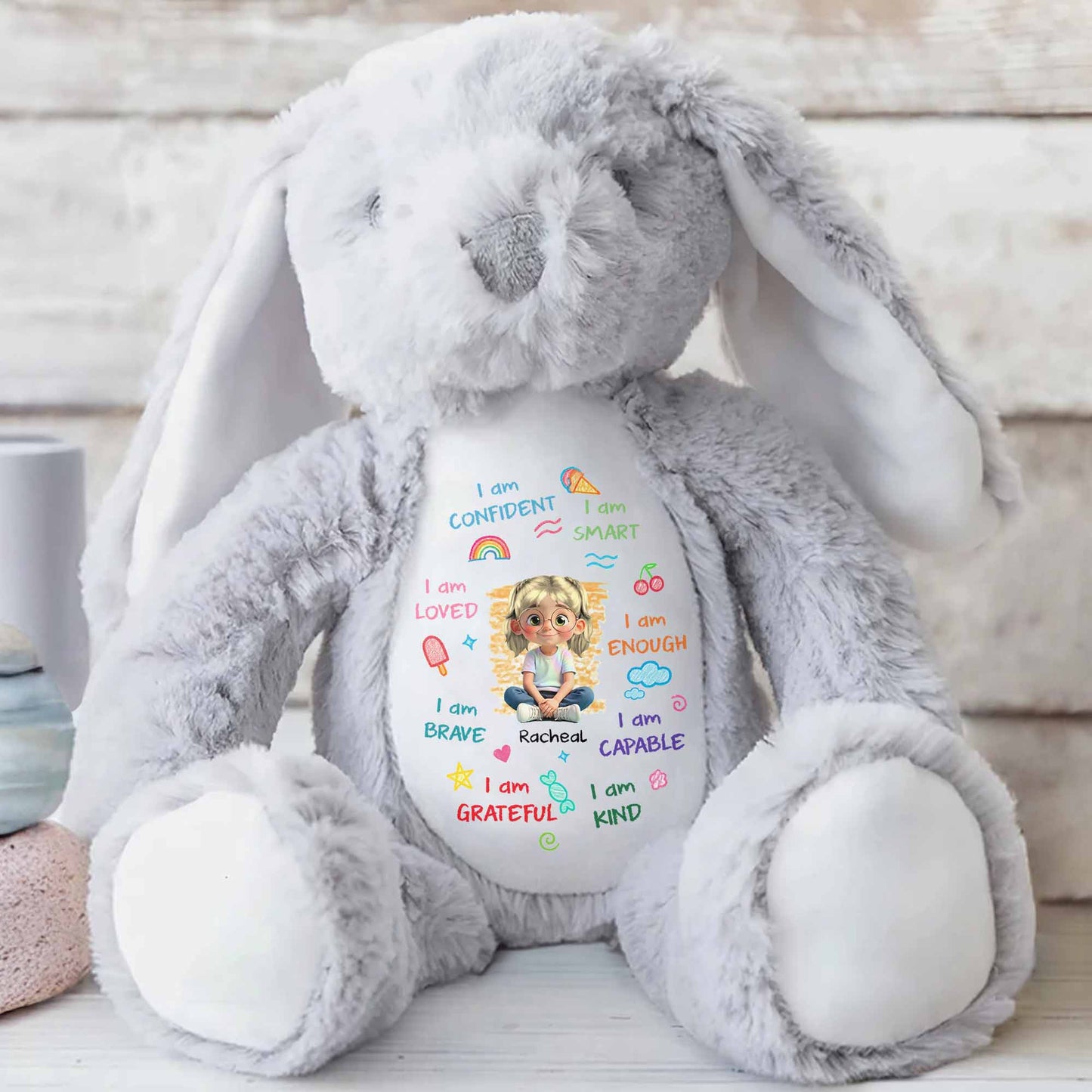 I Am Confident, I Am Smart, Loved Bunny Design