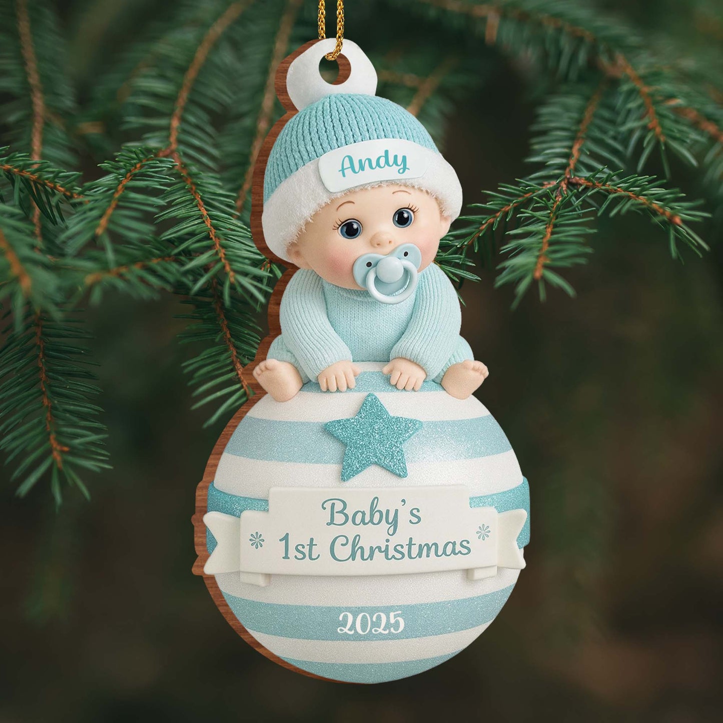Baby's 1st Christmas Ornament With Stars