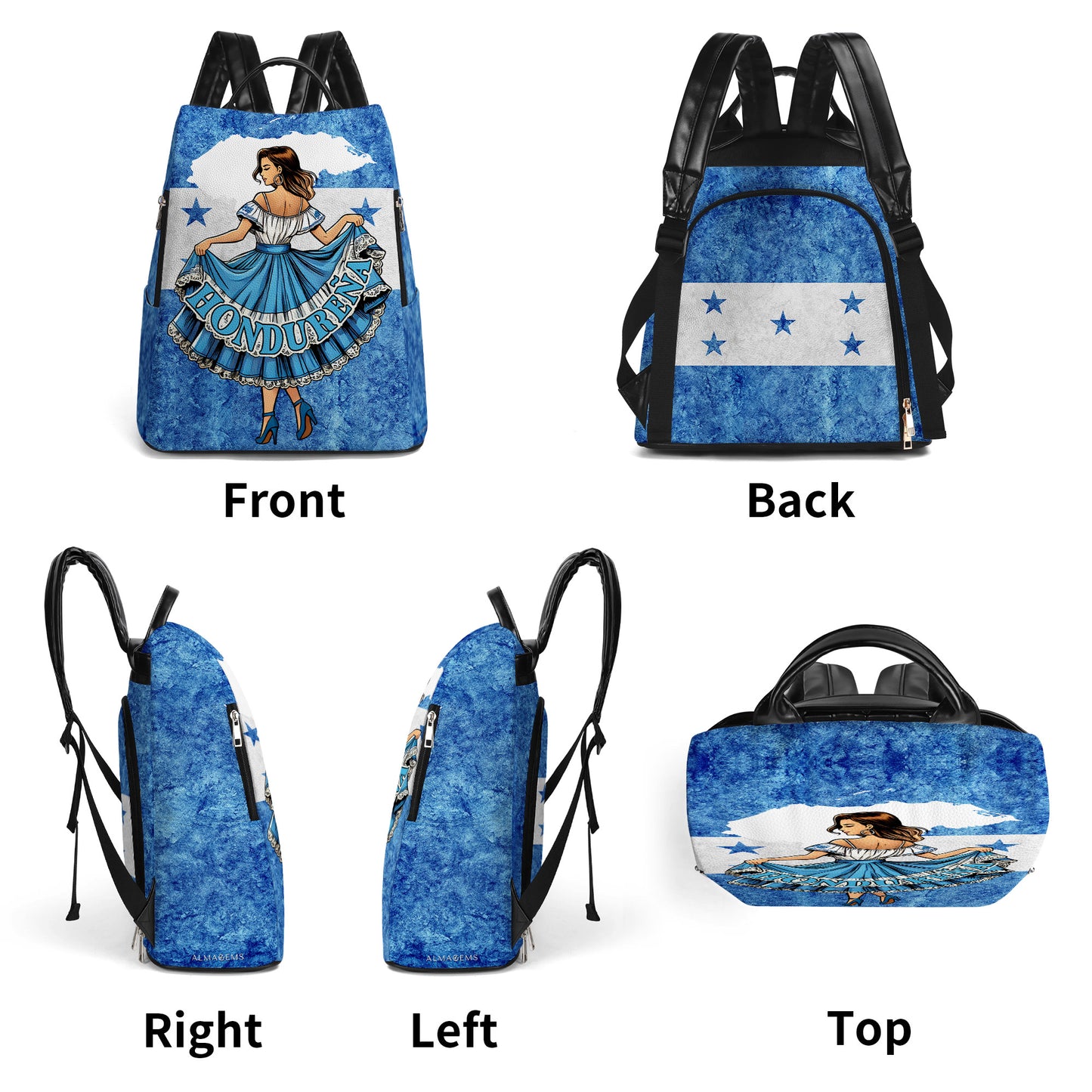 Hondureña - Personalized Custom Leather BackPack - LA004_BP