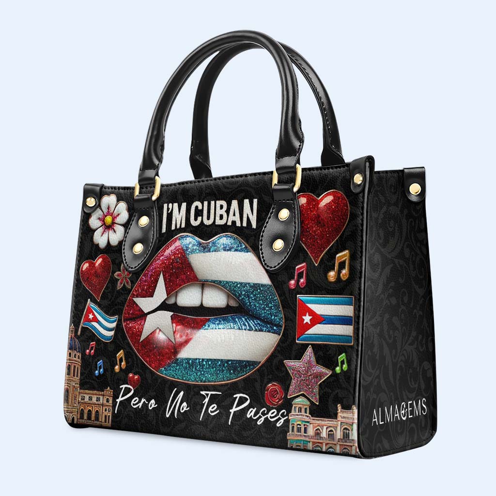 Je suis cubain, mais je ne te laisse pas tranquille ! - Sac à main en cuir personnalisé - LA015_HB