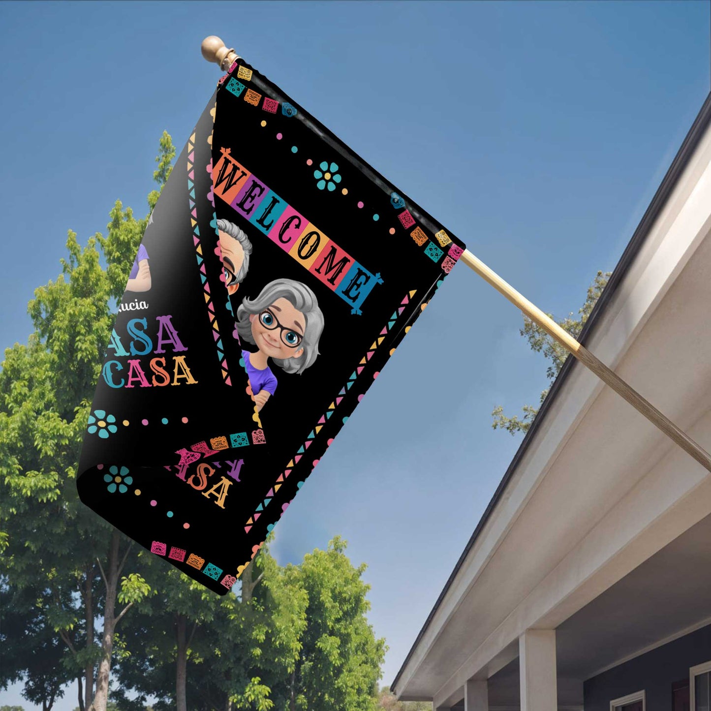 Welcome Mi Casa Es Su Casa With Cartoon Couple