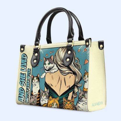 And She Lived Happily Ever After - Bespoke Leather Handbag For Cat Lovers - LL04