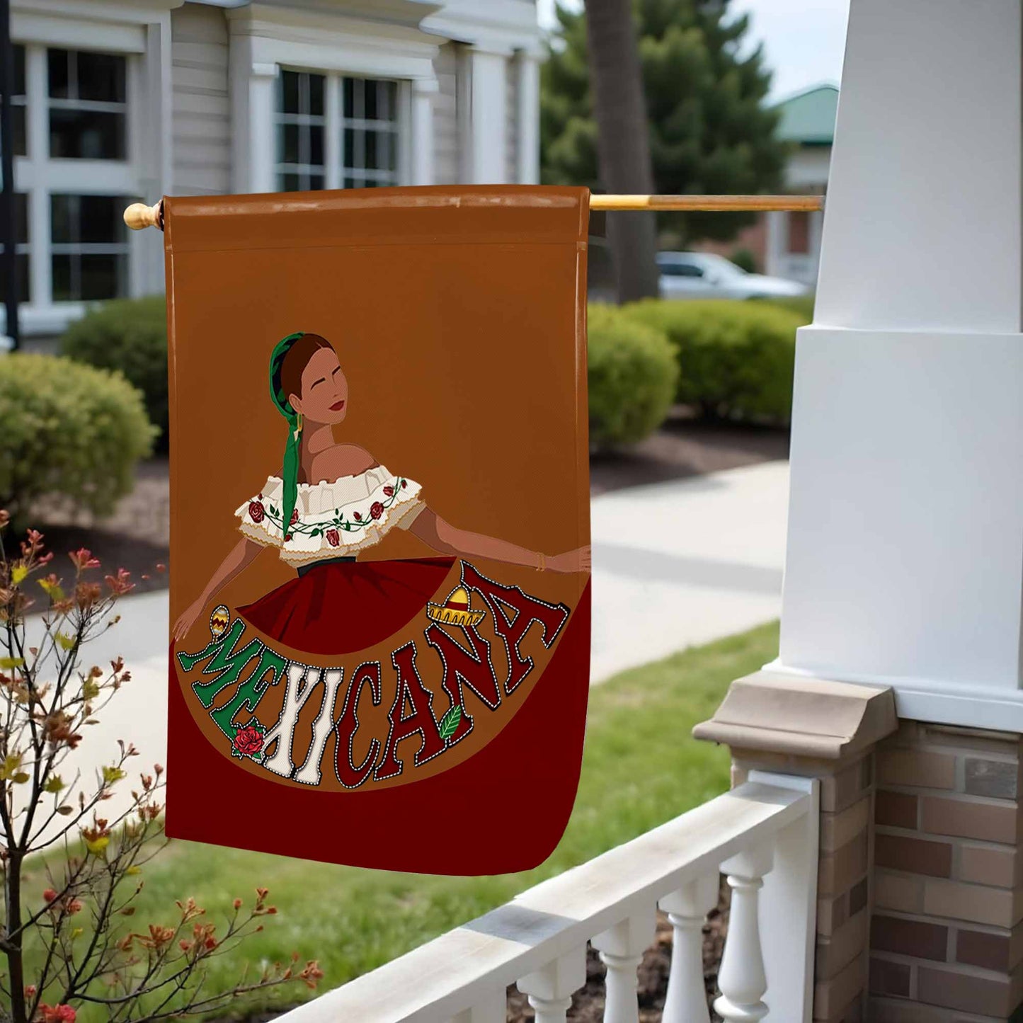 Mexicana Traditional Dress Celebratory Flag