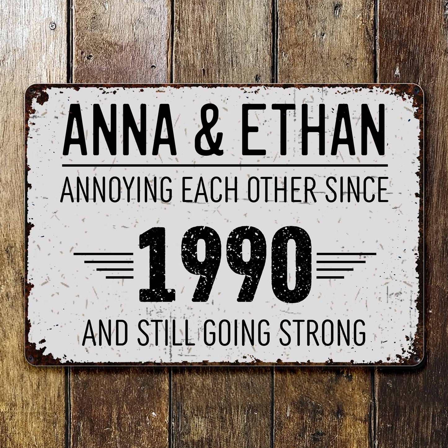 Couple Rustic Sign - Personalized Metal Sign - CPL050_MSIGN
