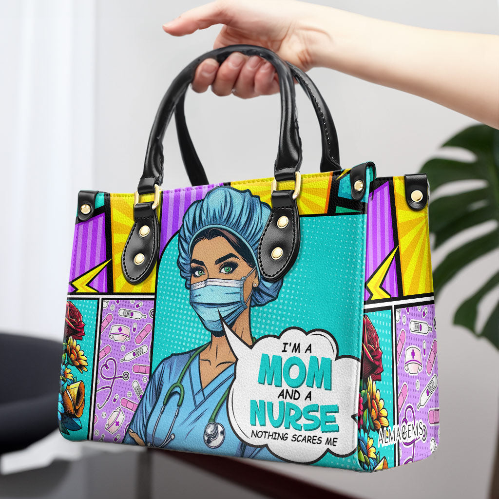 Custom Name And Title "I'm A Mom And..." - Personalized Leather Handbag - MM01
