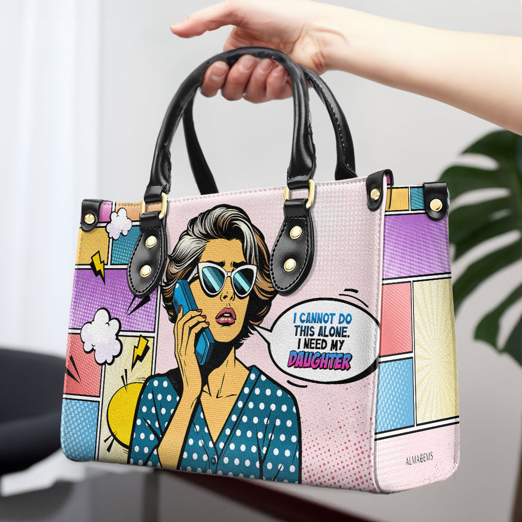 J'ai besoin de ma fille - Sac à main en cuir personnalisé - MM15