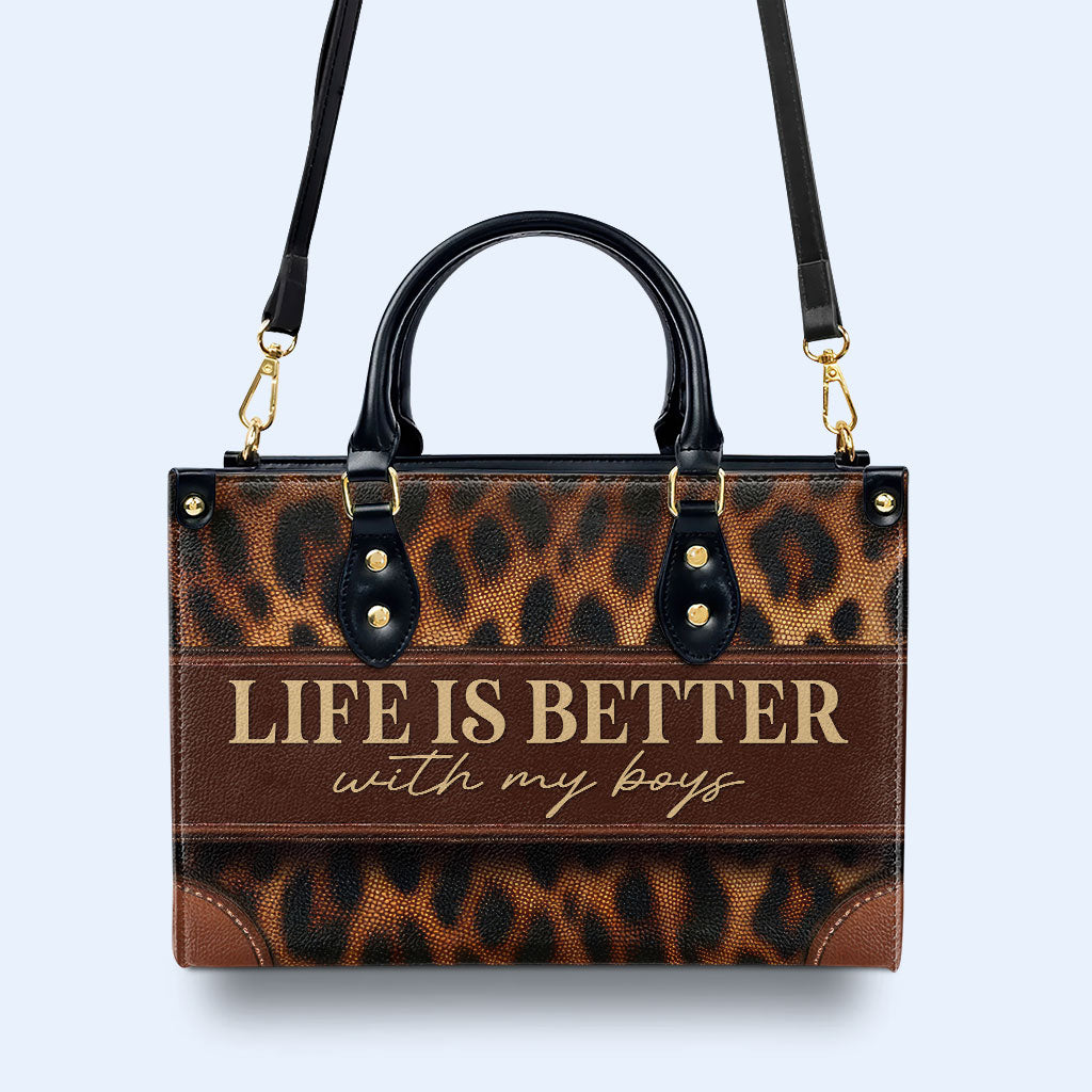 Life Is Better With My Boys - Bespoke Leather Handbag - MM30