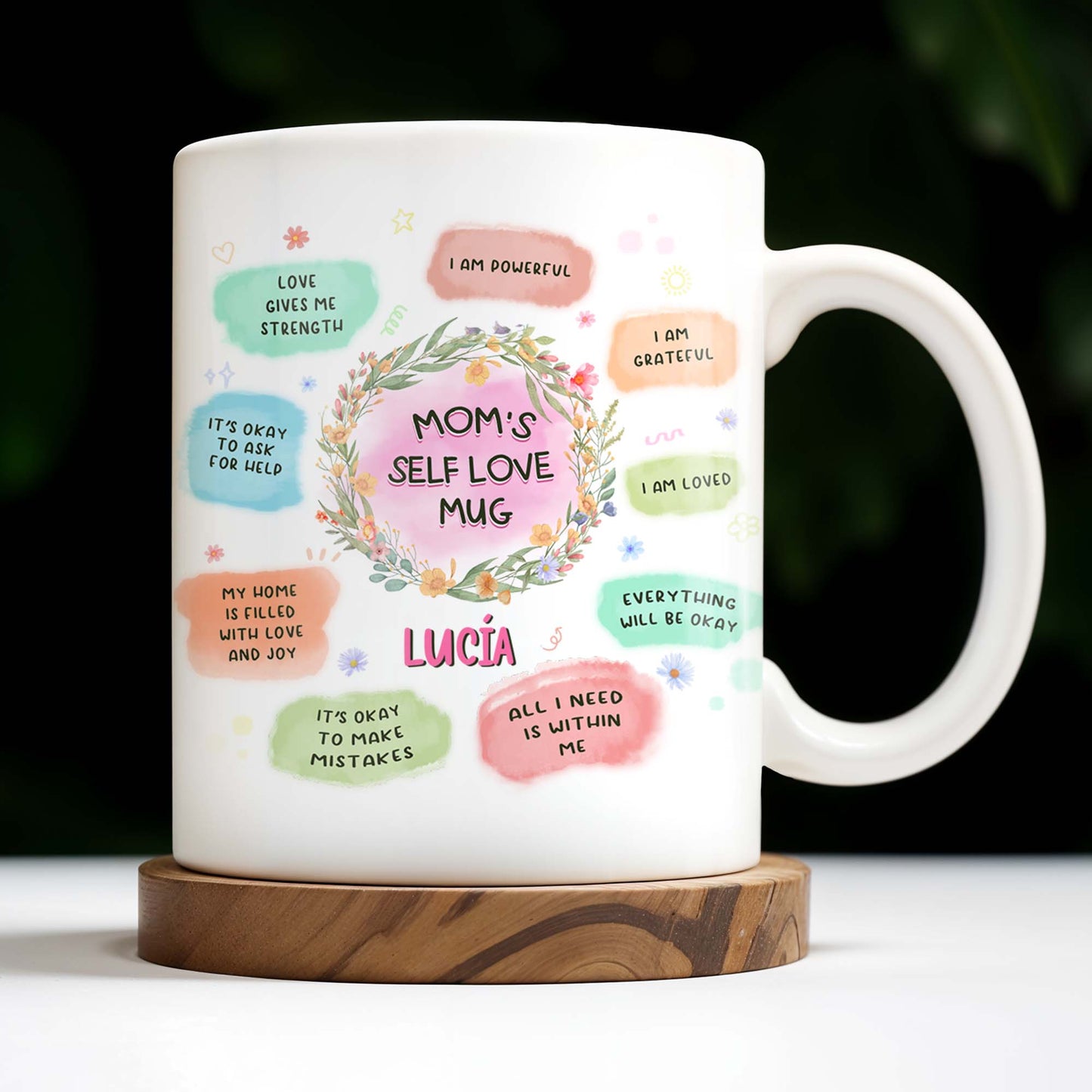 Mom's Self Love Mug With Flowers