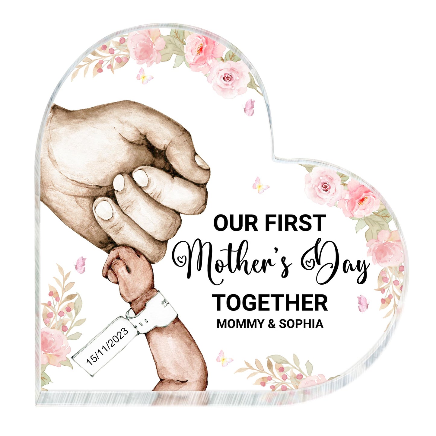 Our First Mother's Day Together, Grasping Hands and Flowers
