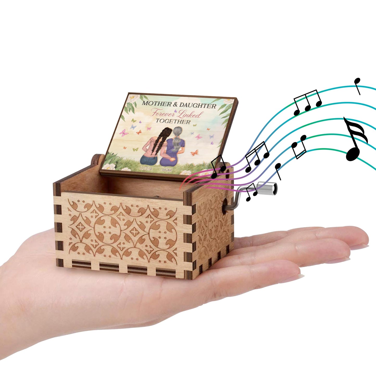 Mother & Daughter Forever Linked Together, Butterflies and Flowers