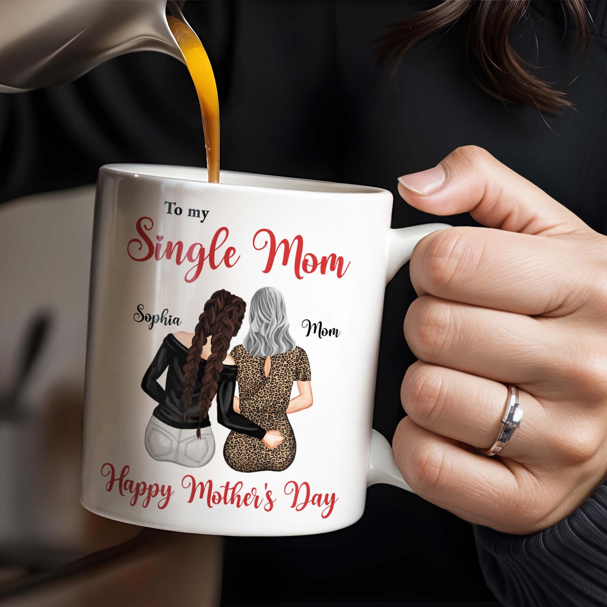 To My Single Mom, Happy Mother's Day, Two Women, Leopard Print