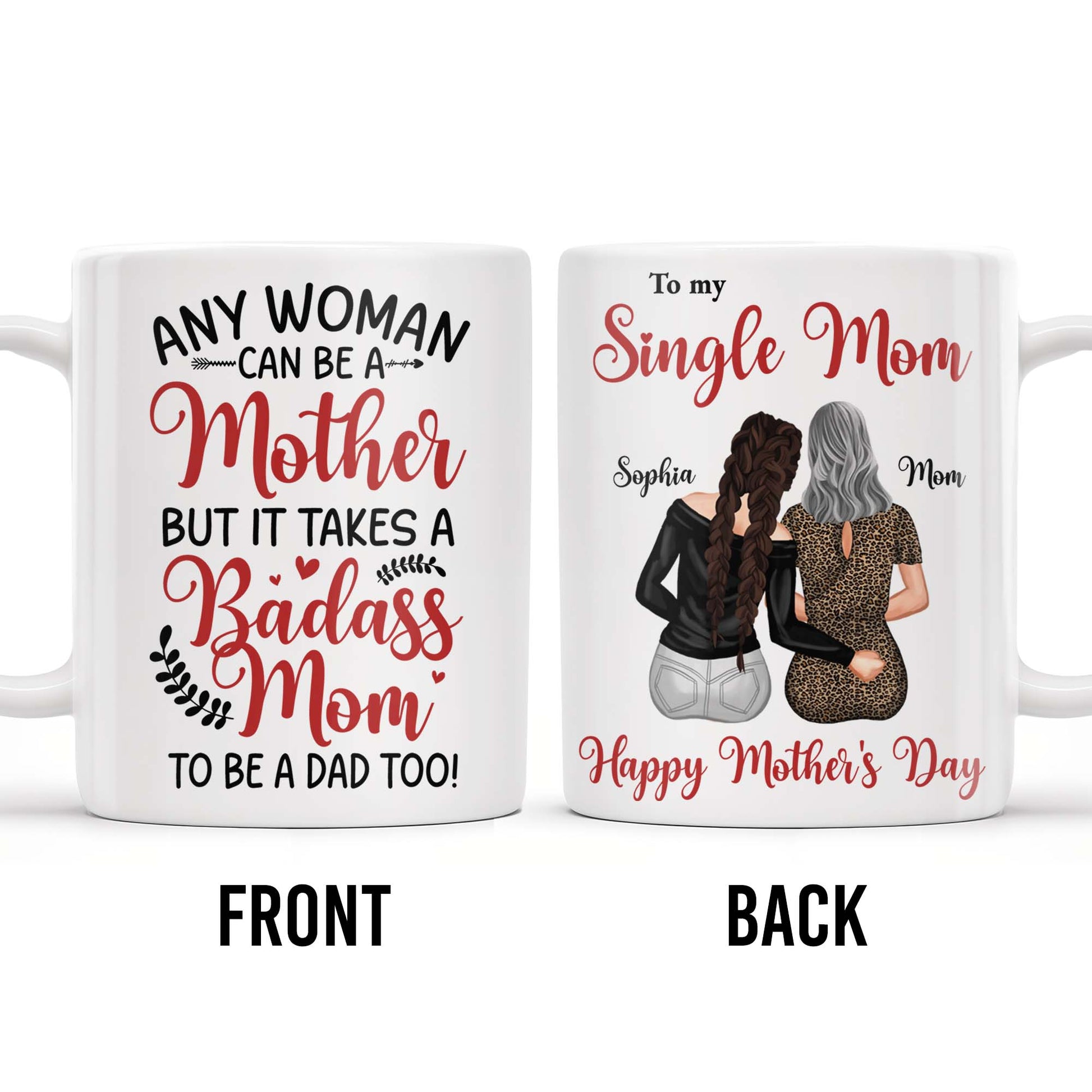 To My Single Mom, Happy Mother's Day, Two Women, Leopard Print