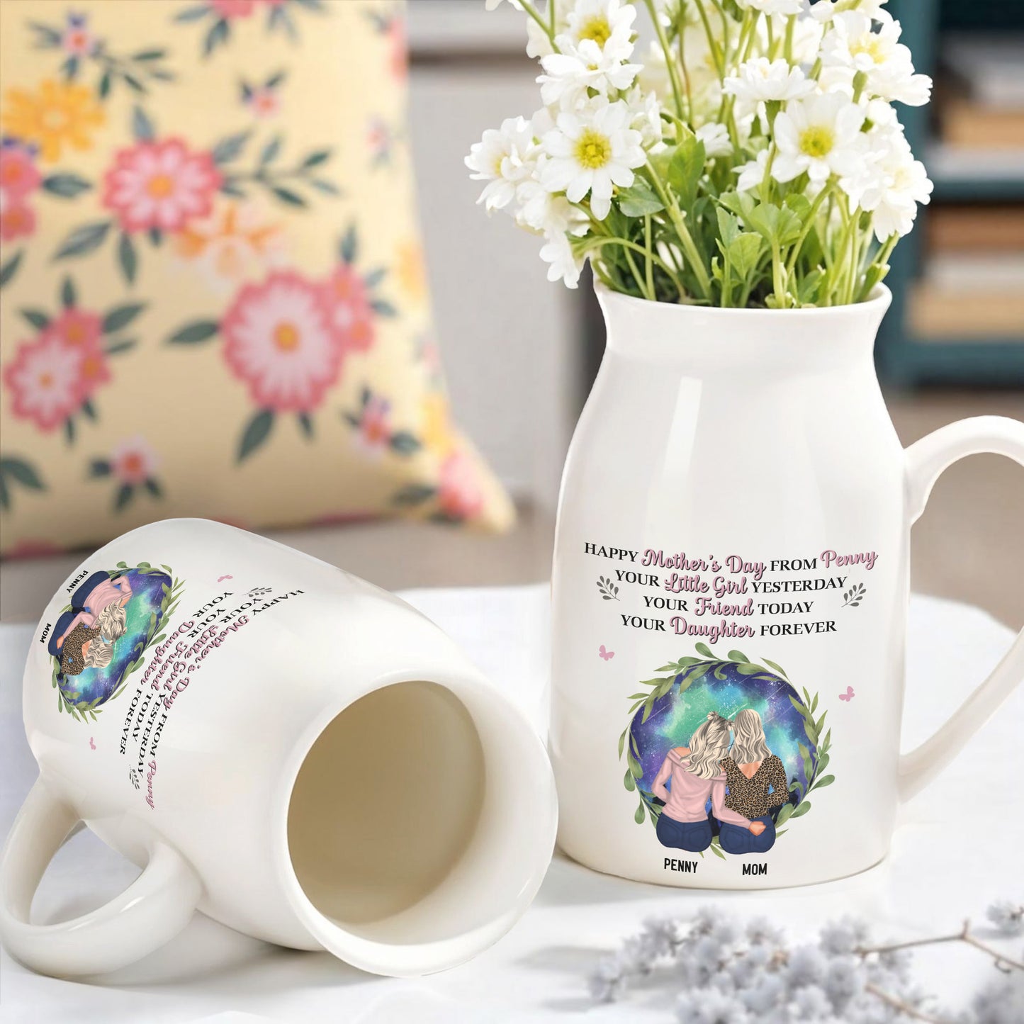 Happy Mother's Day From Penny, Your Little Girl Yesterday, Mother And Daughter, Floral Design