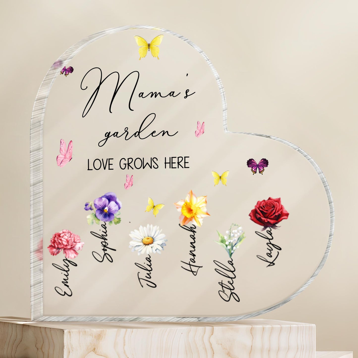 Mama's Garden Love Grows Here, Butterflies and Flowers