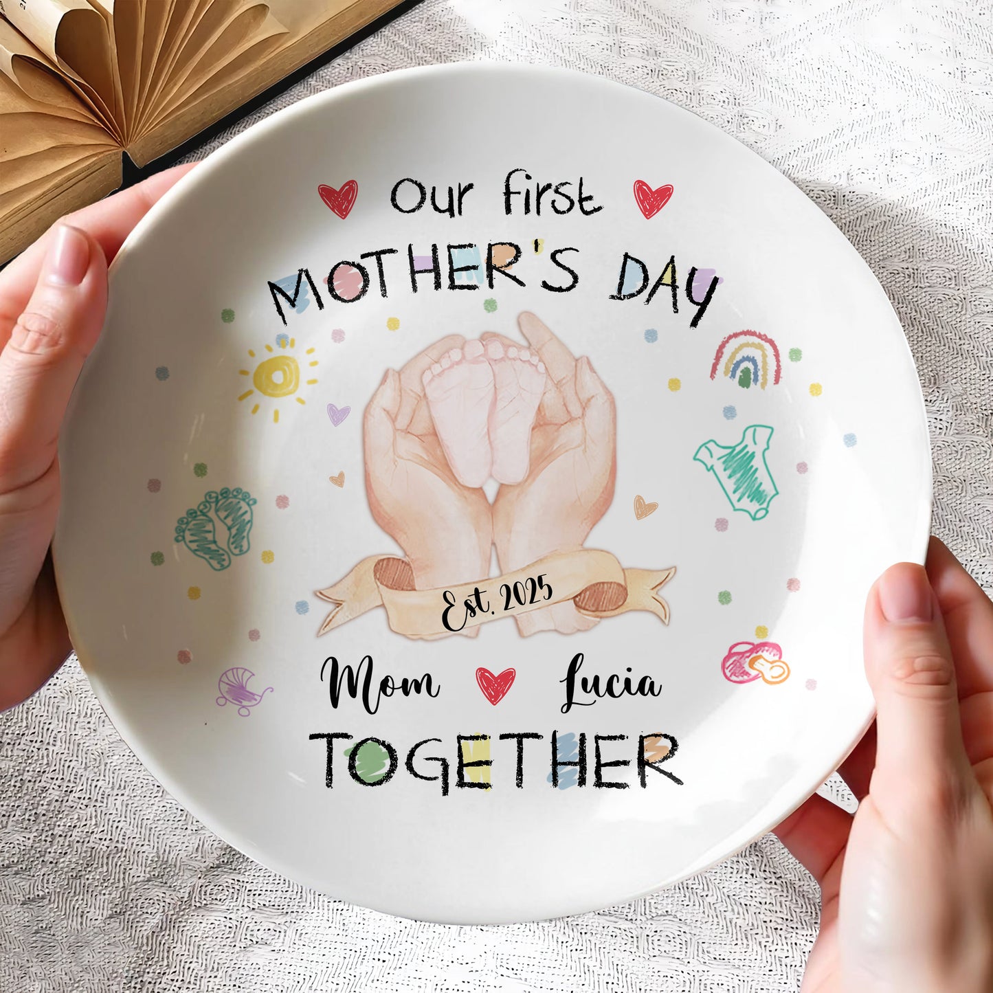 Our First Mother's Day, Mom And Lucia Together, Hands and Heart
