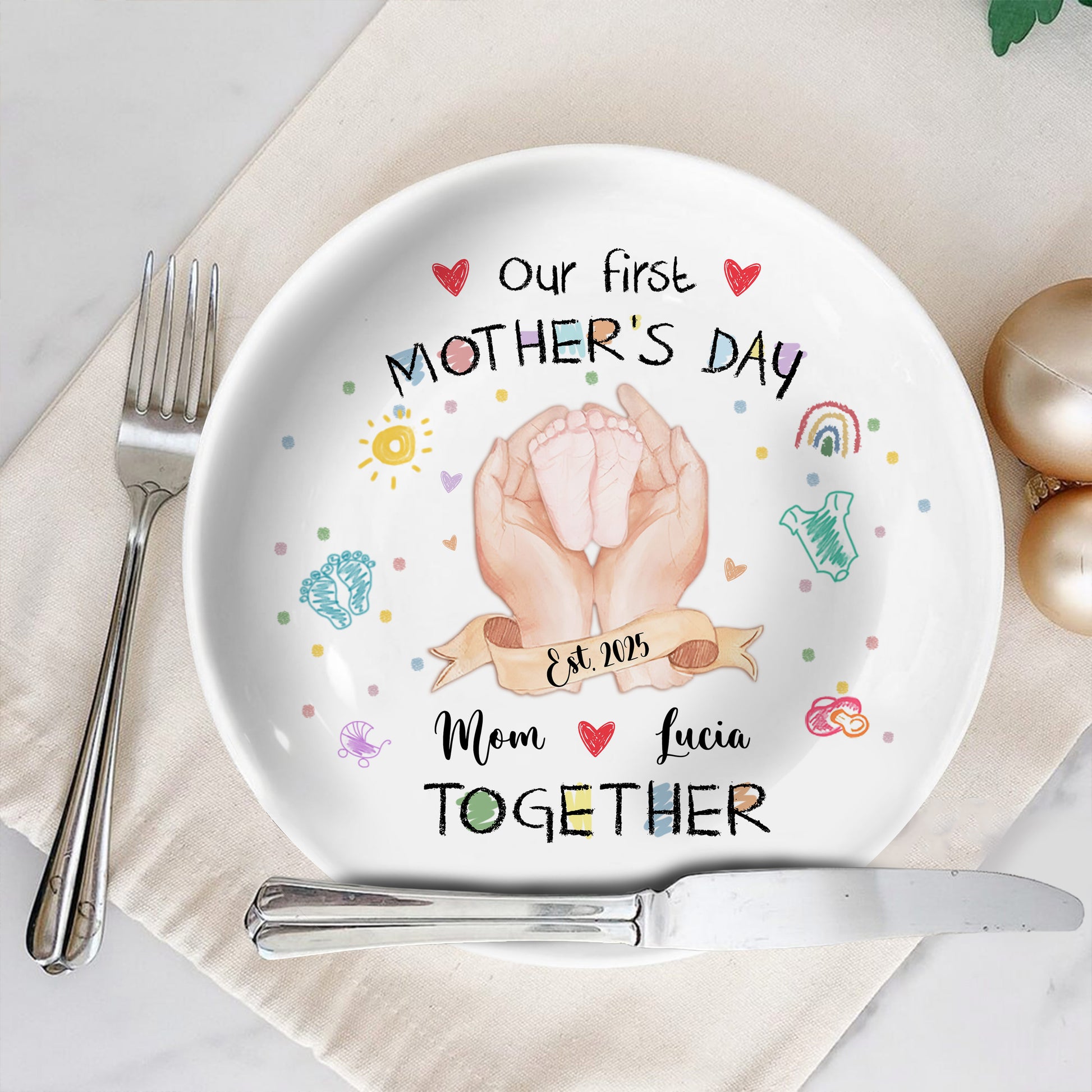 Our First Mother's Day, Mom And Lucia Together, Hands and Heart