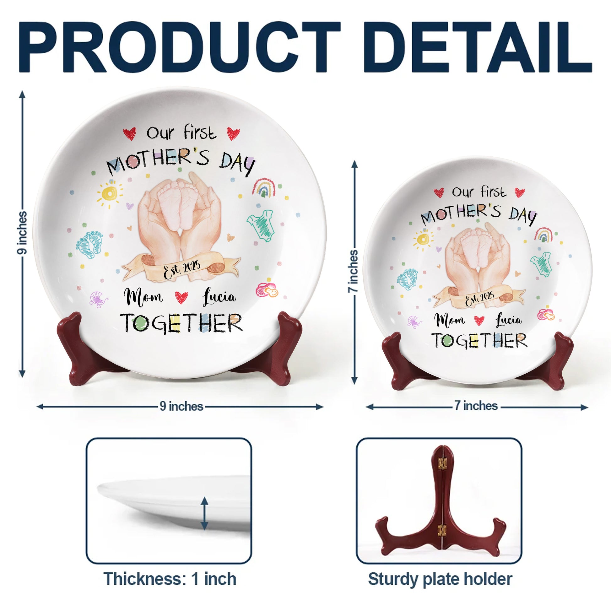 Our First Mother's Day, Mom And Lucia Together, Hands and Heart