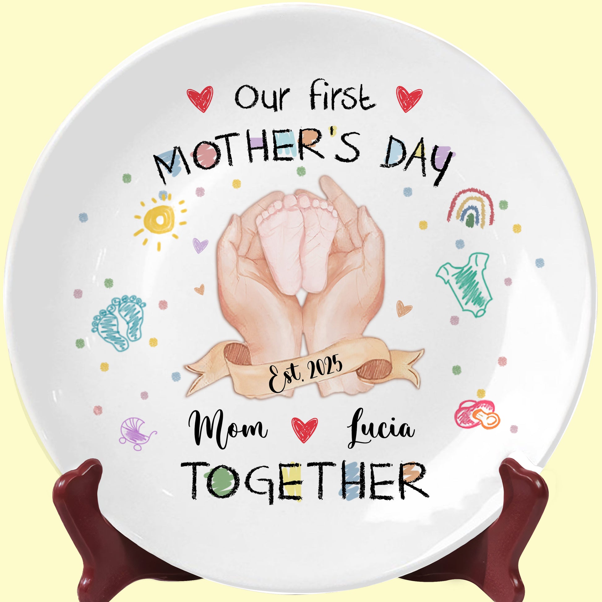 Our First Mother's Day, Mom And Lucia Together, Hands and Heart