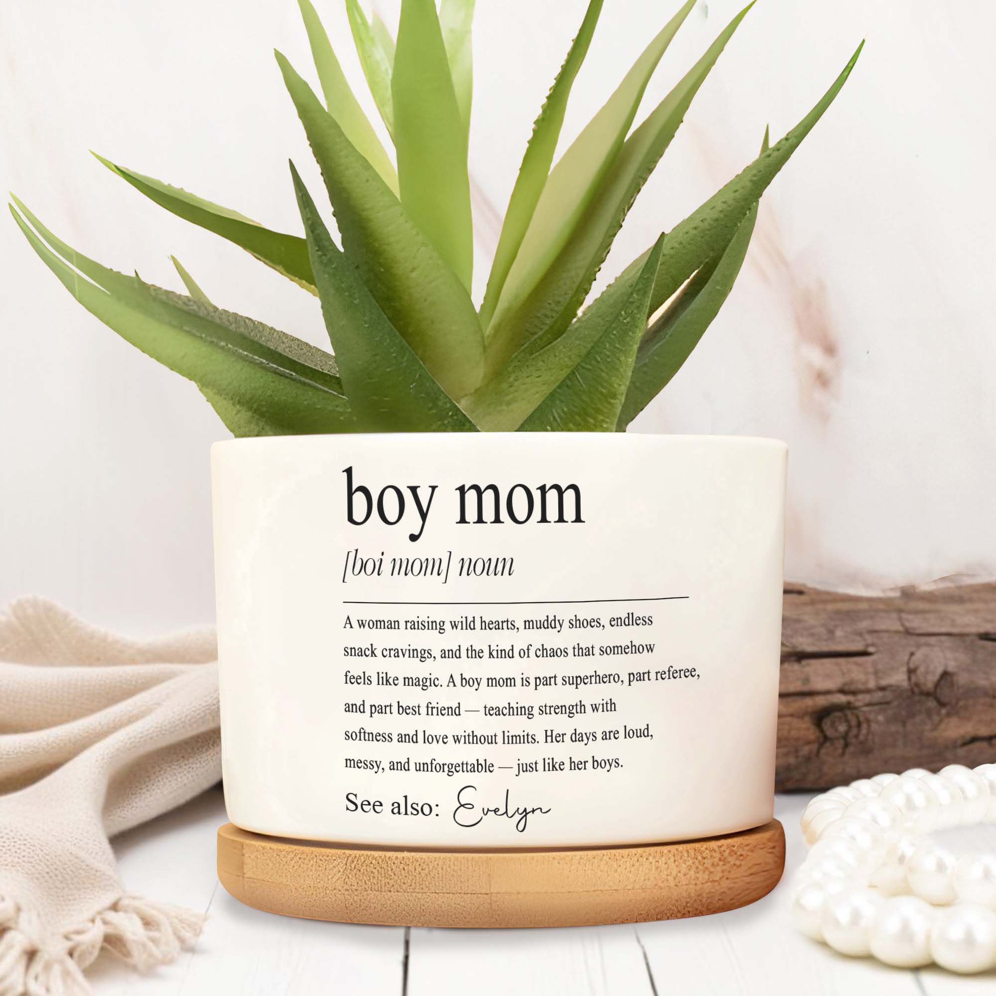 proud plant parent pot Boy Mom Definition Personalized Plant Pot, Gift For Boy Mom and Family – ALMAGEMS