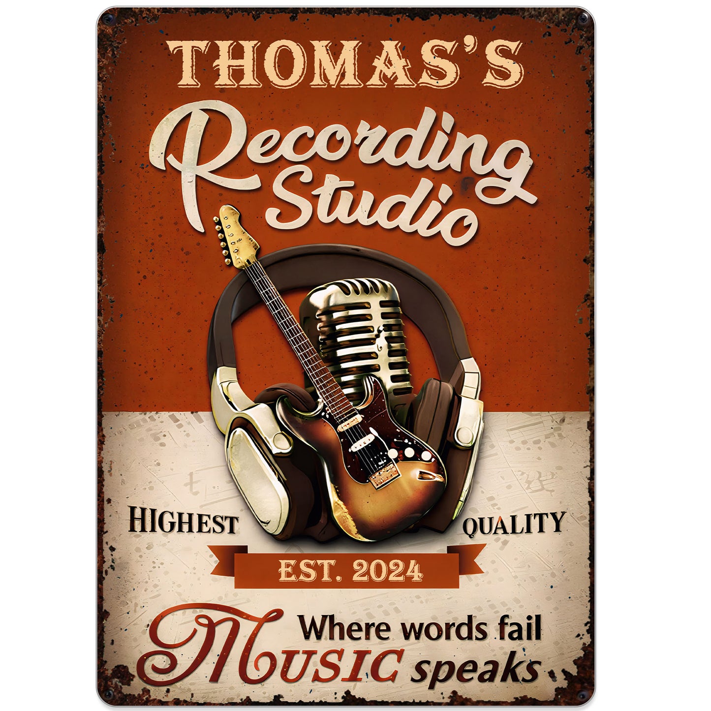 Recording Studio Where Words Fail Music Speaks Guitar And Headphones