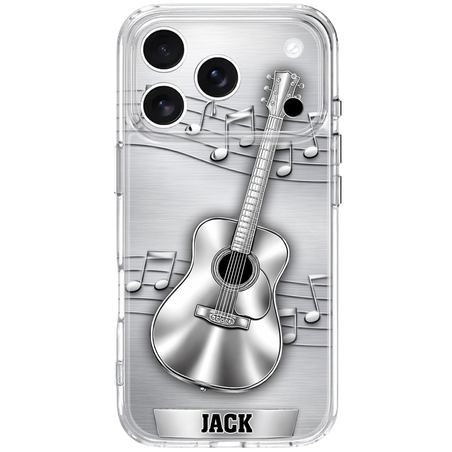 Music Is The Language Of The Soul Metallic Acoustic Guitar