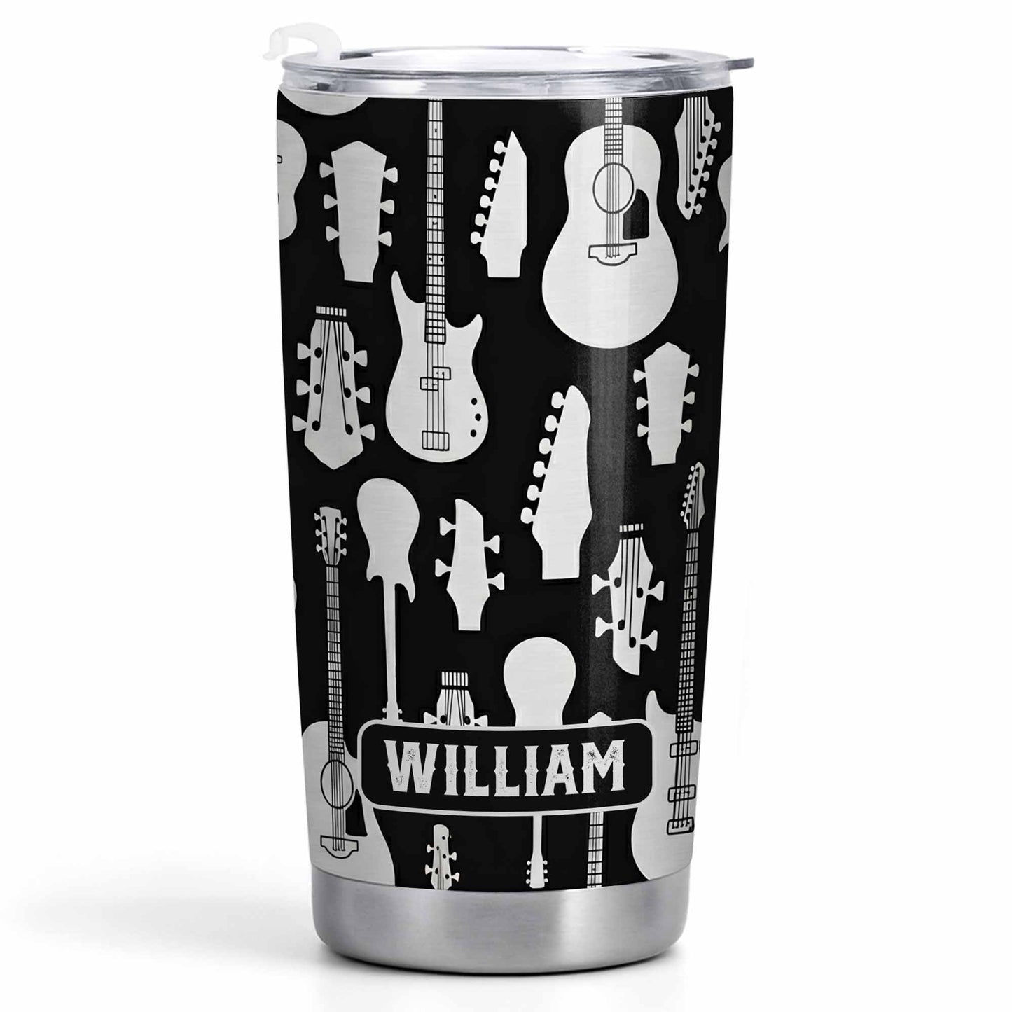 A Life Full Of Music And Guitars Pattern With Musical Instruments - Personalized Custom Stainless Steel Tumbler 20oz 30oz - MUSIC083_TB