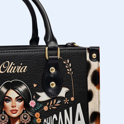 Latina Mexicana Chicana Chingona - Personalized Leather Handbag - MX04