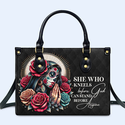 She Who Kneels Before God - Personalized Leather Handbag - MX11