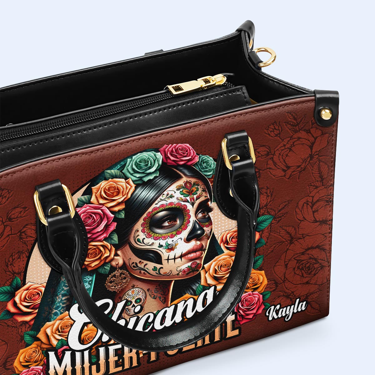 Mujer Fuerte - Personalized Leather Handbag - MX16