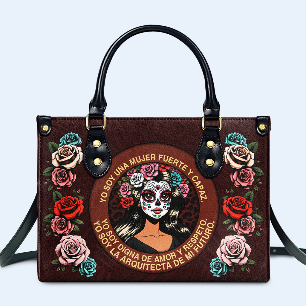 Mujer Fuerte - Personalized Leather Handbag - MX24