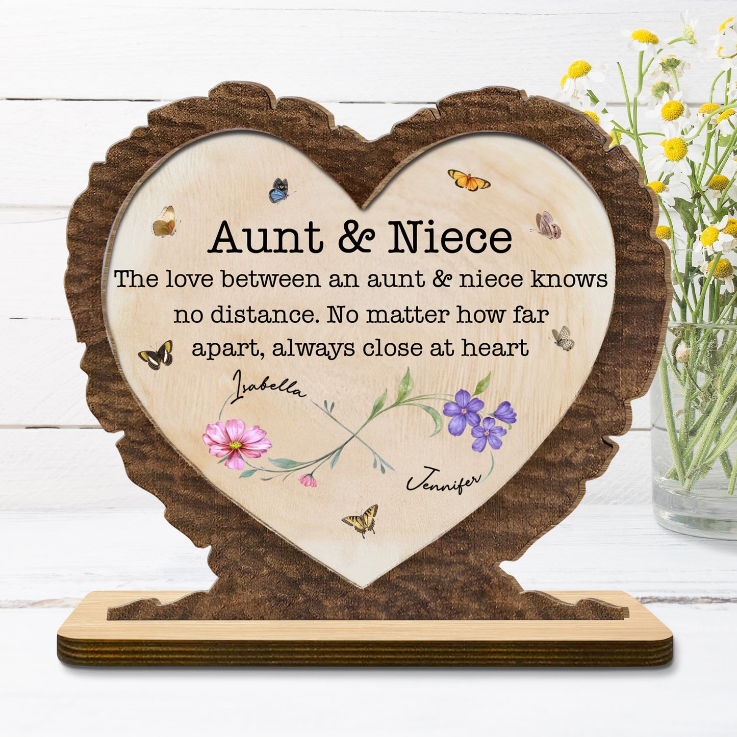 Love Between Aunt And Niece, Butterflies And Flowers