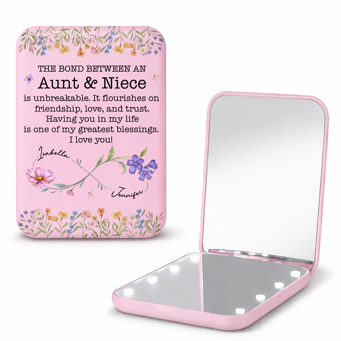 The Bond Between An Aunt And Niece Unbreakable Floral Infinity Design