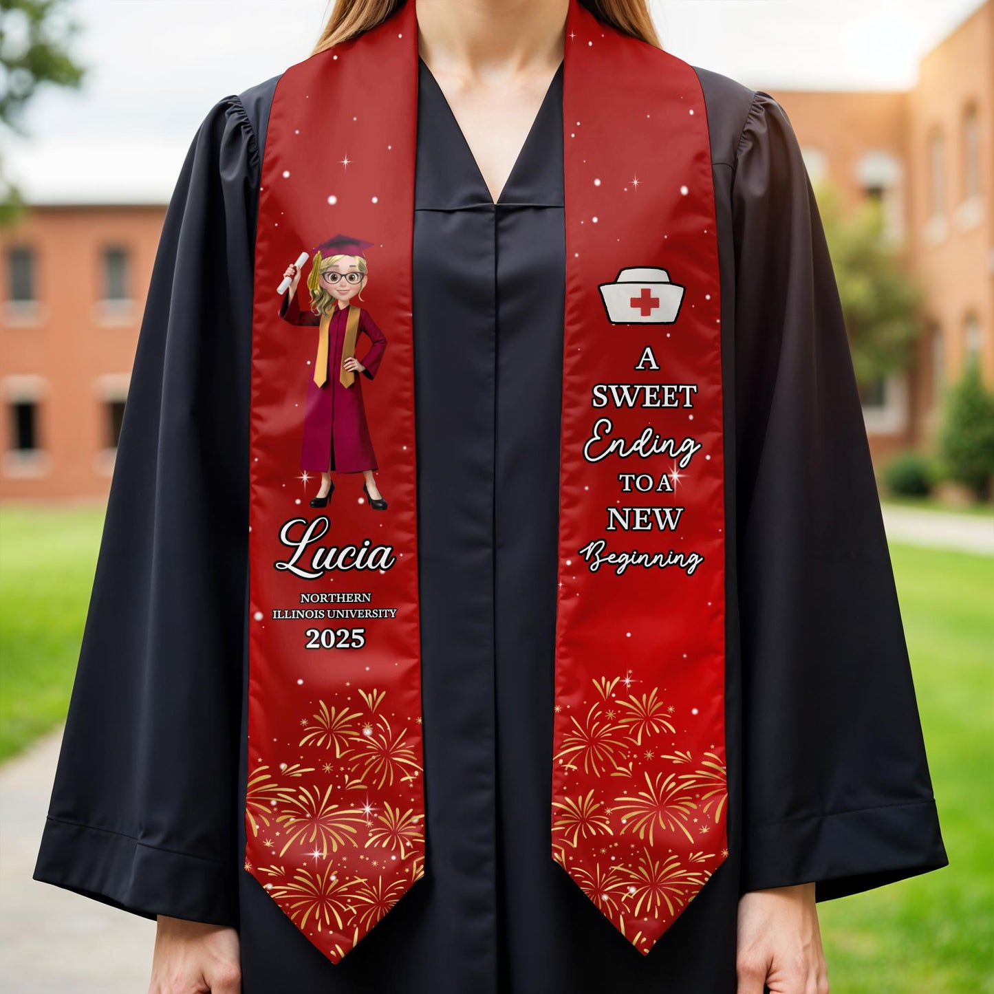 A Sweet Ending To A New Beginning, Graduation Cap and Fireworks