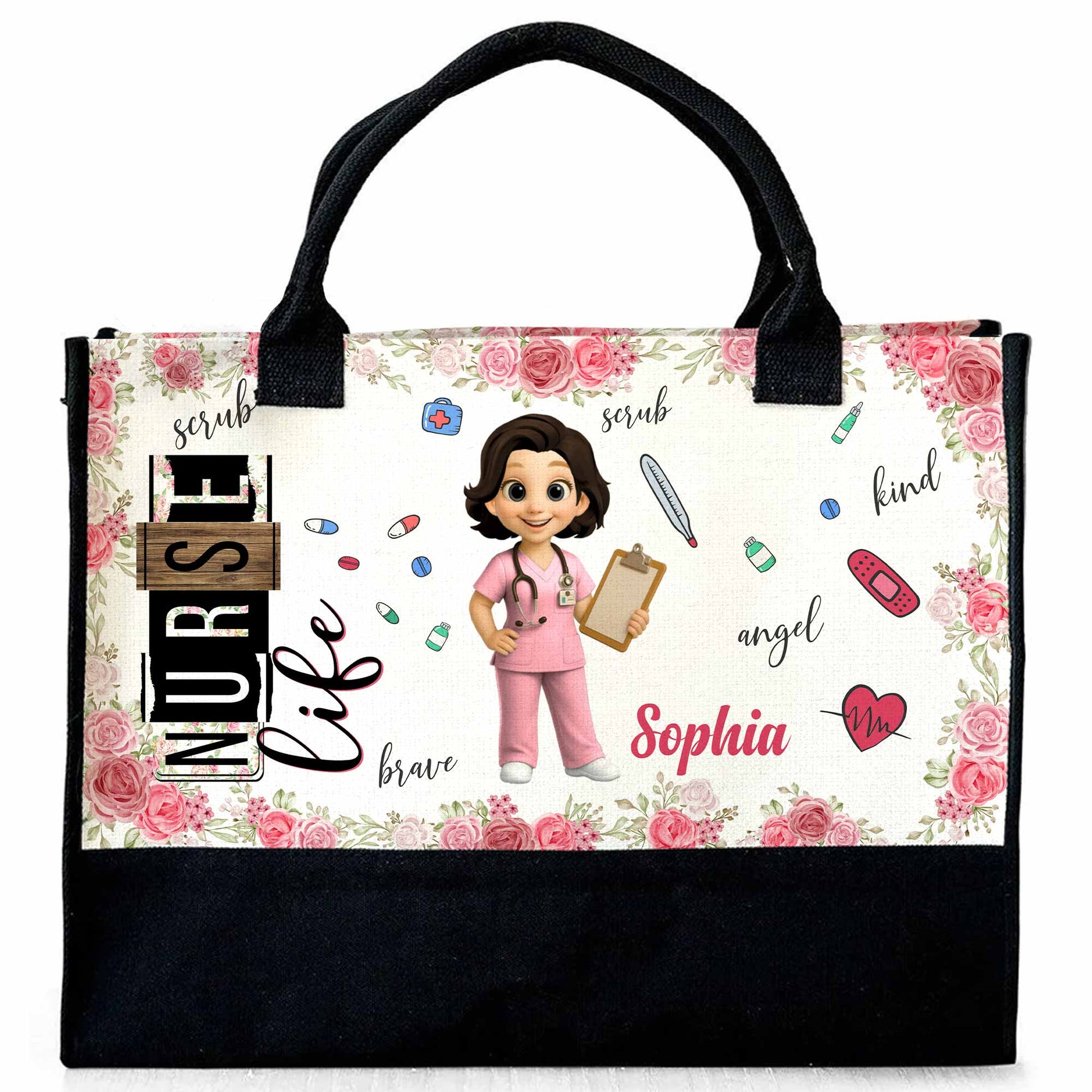 Nurse Life With Flowers And Medical Instruments