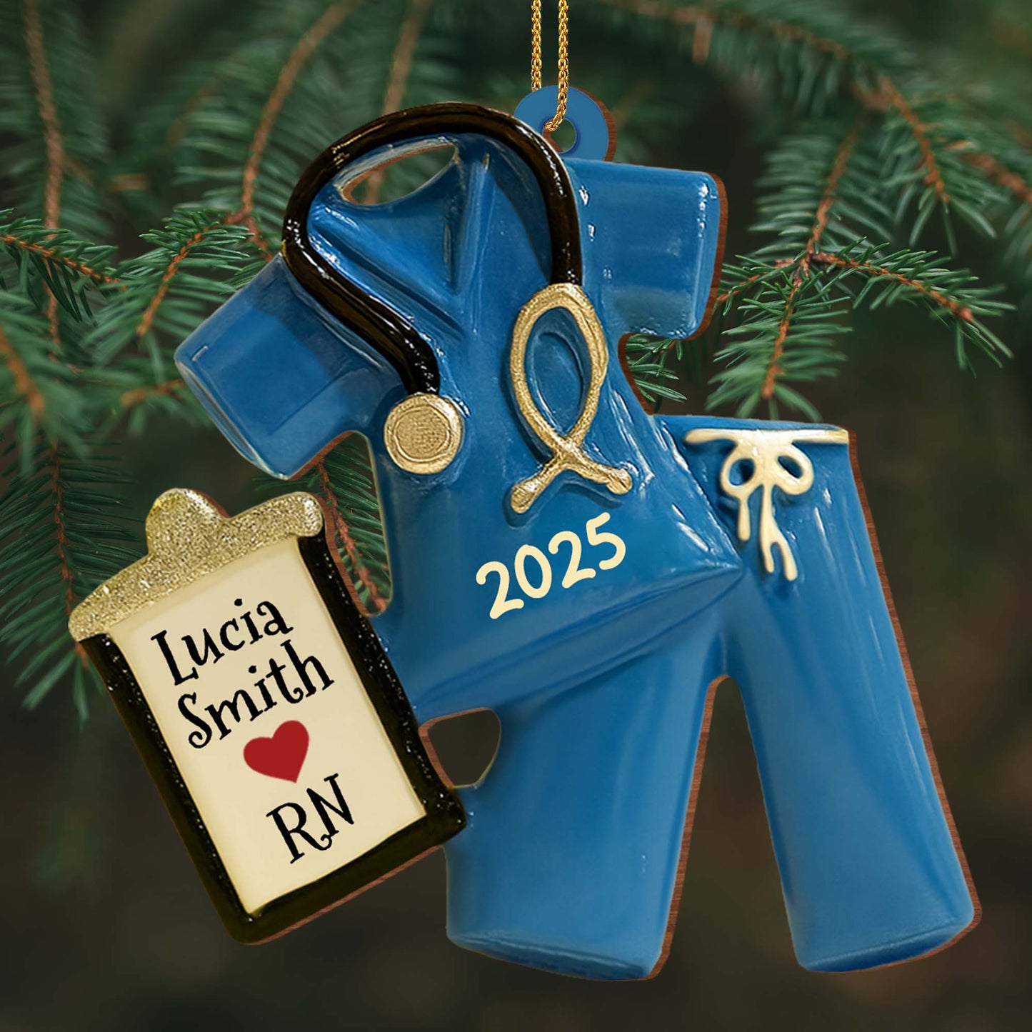 Celebrate Your Favorite Nurse With Scrubs And Badge Ornament