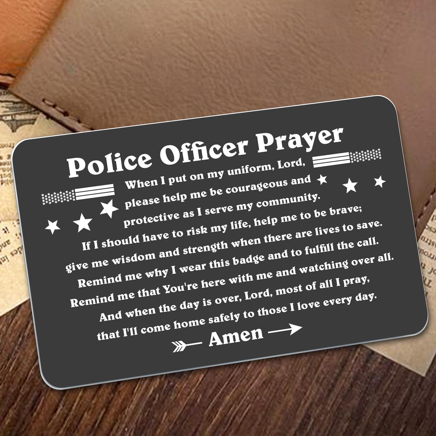 Police Officer Prayer, Uniform, Badge and Stars
