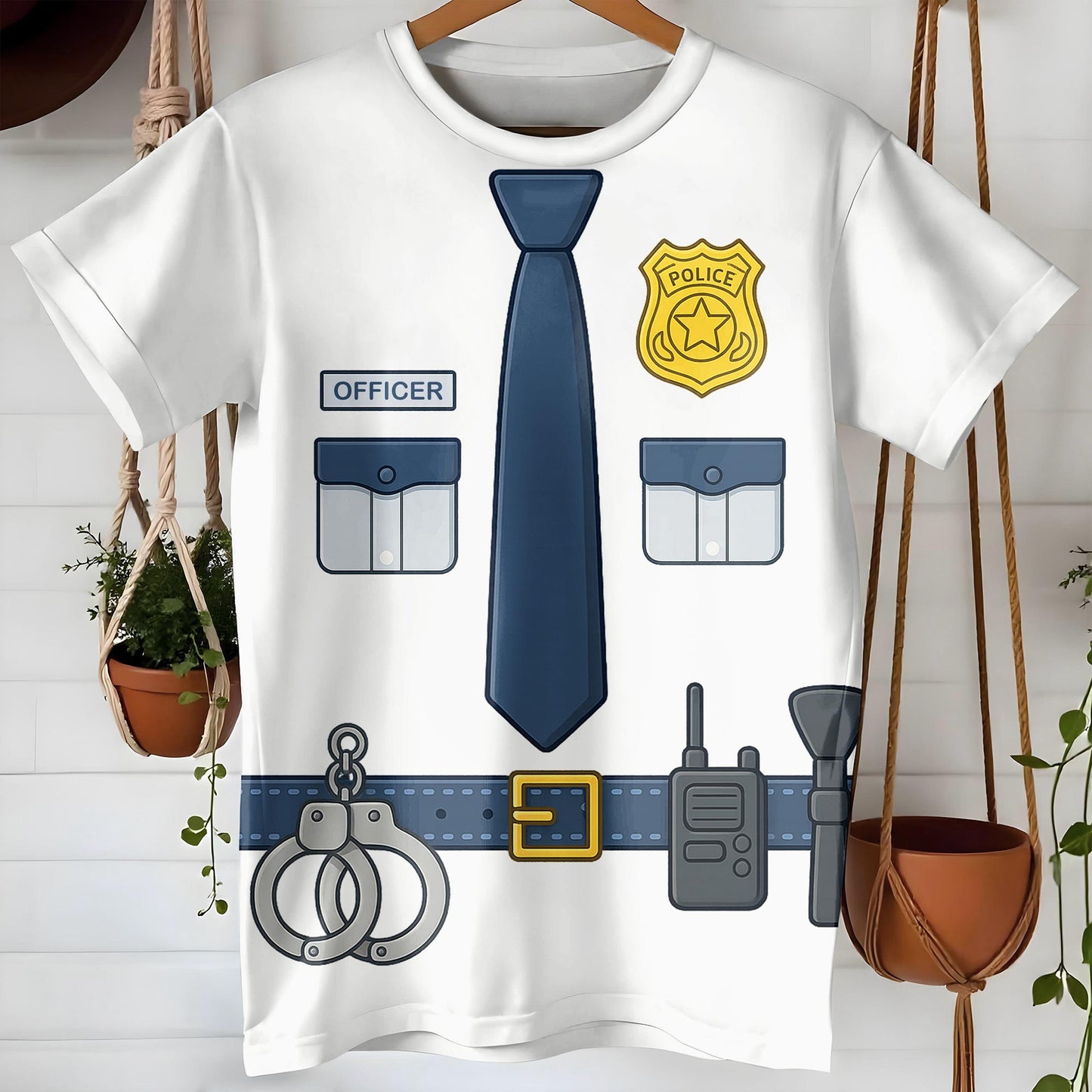 Creative Police Uniform Inspired T-Shirt, Tie and Badge Design
