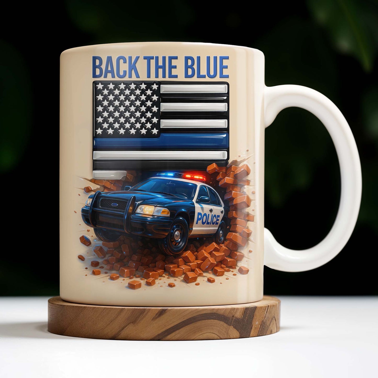 Back The Blue, Police Car and American Flag