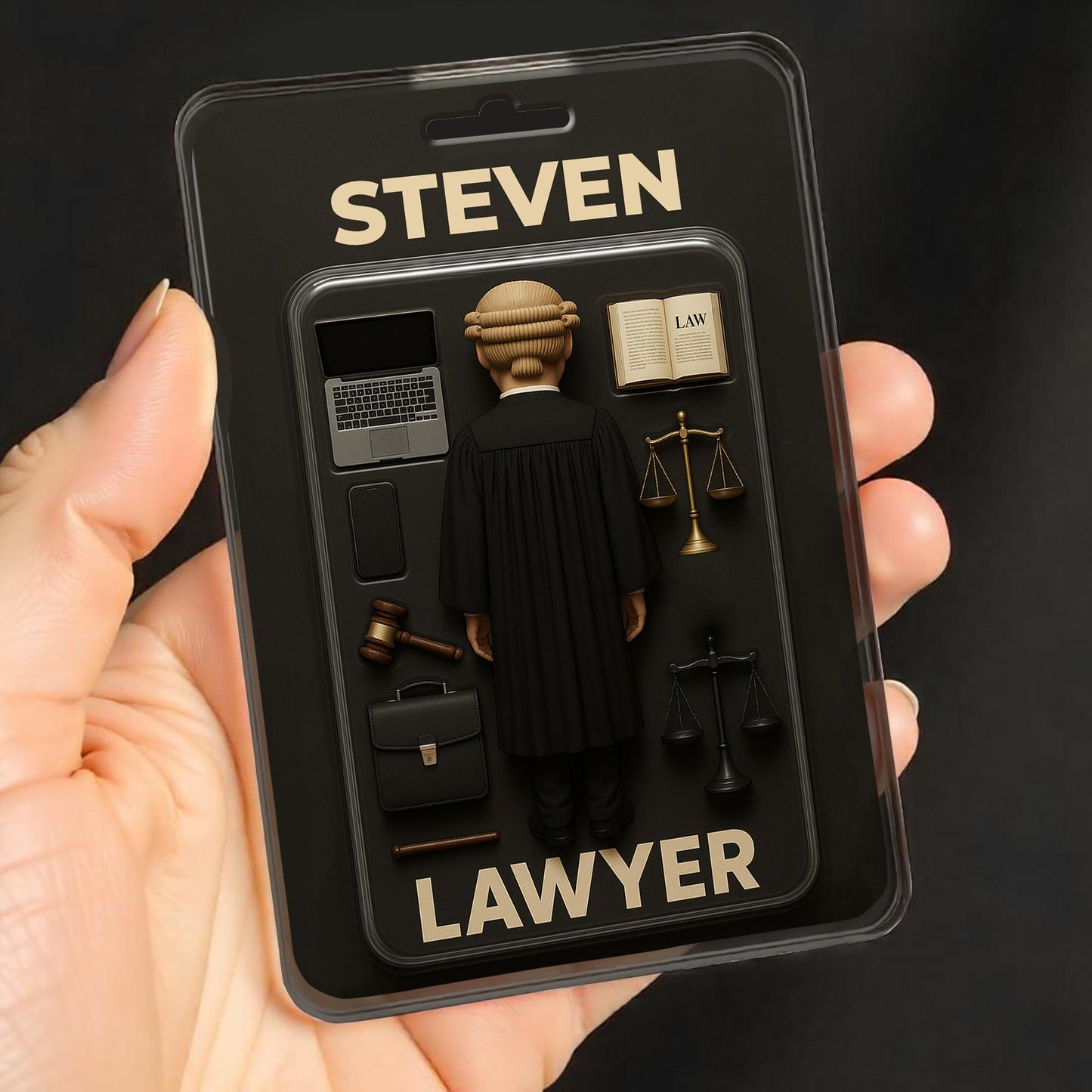 Inspirational Lawyer-Themed Acrylic Plaque Featuring Gavel, Scales of Justice